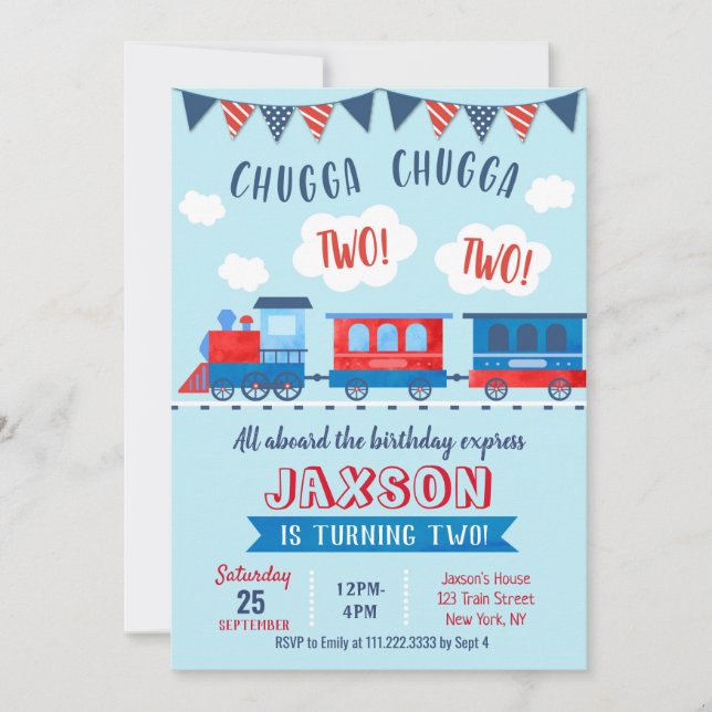 Train Birthday Invitations (Front)