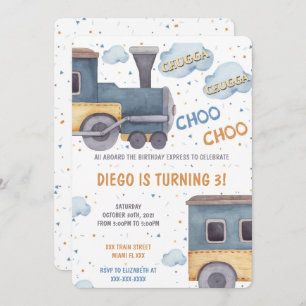 Train Birthday Invitations