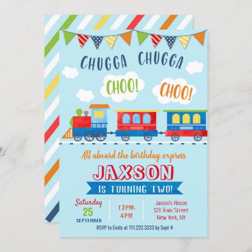 Train Birthday Invitations