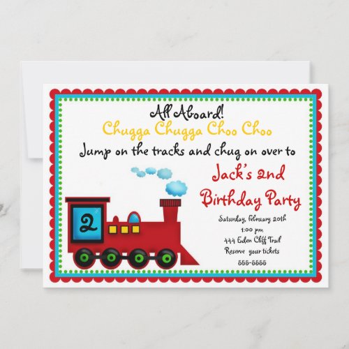Train Birthday Invitations