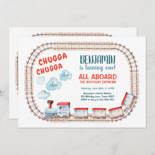 Train Birthday Invite Boy Chugga Choo Train Party 