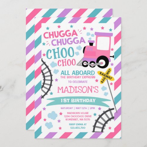 Train Birthday Invite Chugga Chugga Choo Choo