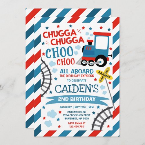 Train Birthday Invite Chugga Chugga Choo Choo
