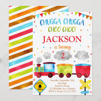 Train Birthday Invite Chugga Chugga Choo Choo
