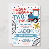 Train Birthday Invite Chugga Chugga Two Two Train (Front)