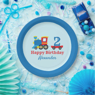 Train Birthday Paper Plates