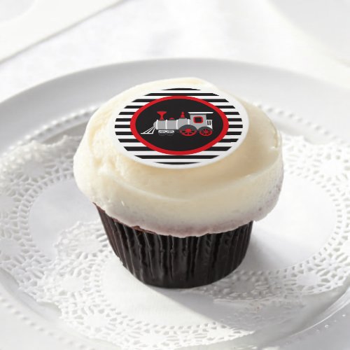 Train Birthday Party Cupcake Toppers  Edible Frosting Rounds