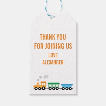 Train Birthday Party Gift Tags by cranberrydesign at Zazzle