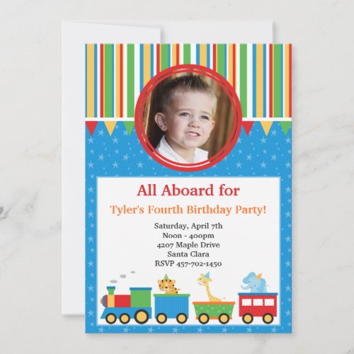 Train Birthday Party Invitation