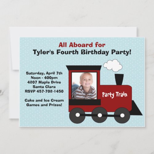 Train Birthday Party Invitation