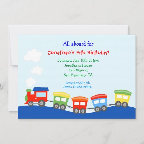 Train Birthday party Invitation