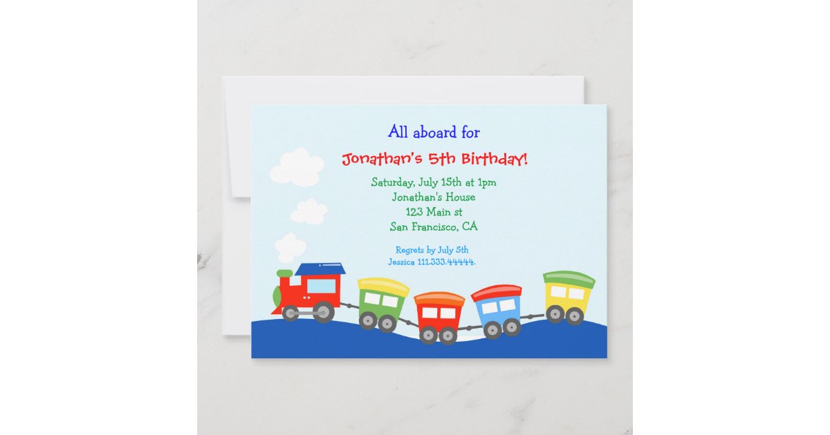 Train Birthday Party Invitation Zazzle