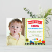 Train Birthday Party Invitation 5x7 Card (Standing Front)