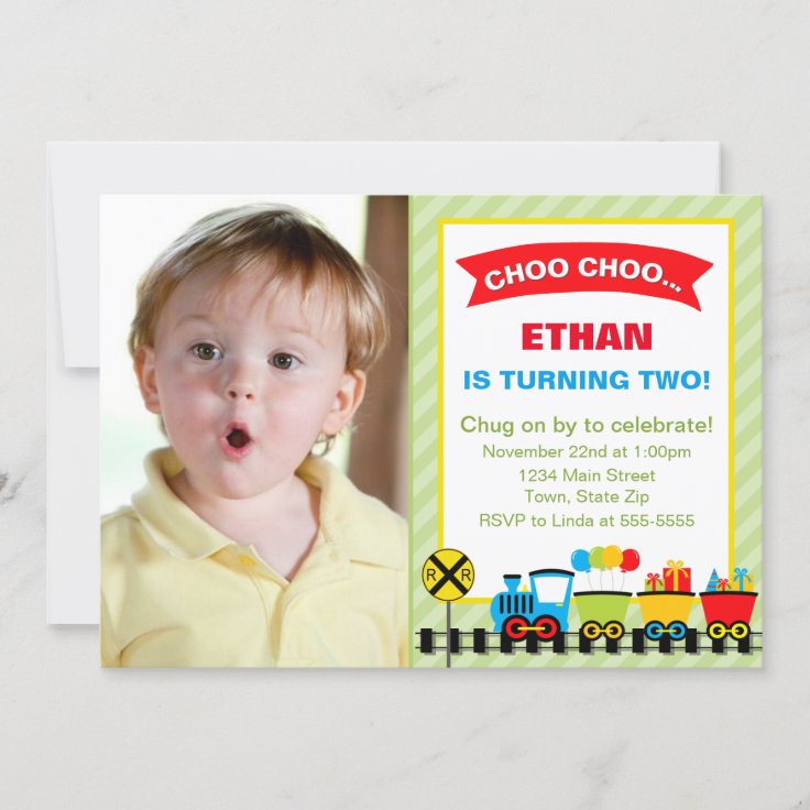 Train Birthday Party Invitation 5x7 Card Zazzle