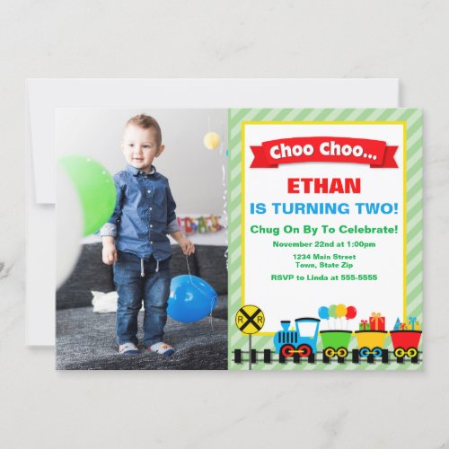 Train Birthday Party Invitation Choo Choo