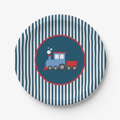Train birthday party paper plates
