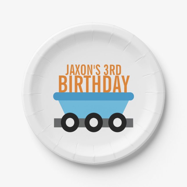 Train Birthday Party Paper Plates (Front)