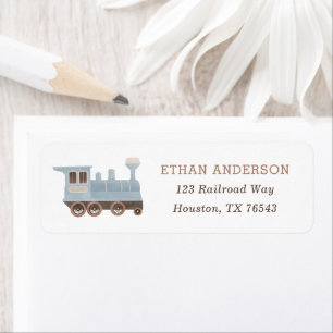 Train Birthday Party Return Address Label
