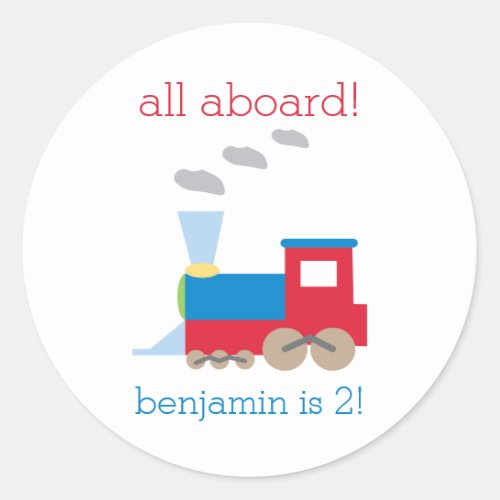 Train Birthday Party Sticker