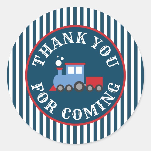 Train birthday party Stickers (Front)