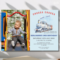 Train Birthday Photo Invite Chugga Chugga Theme