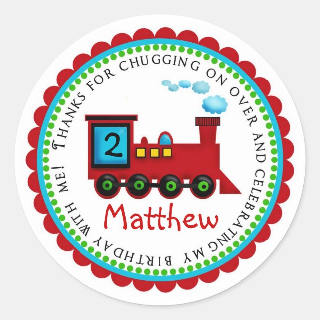 Train Birthday Stickers (Front)