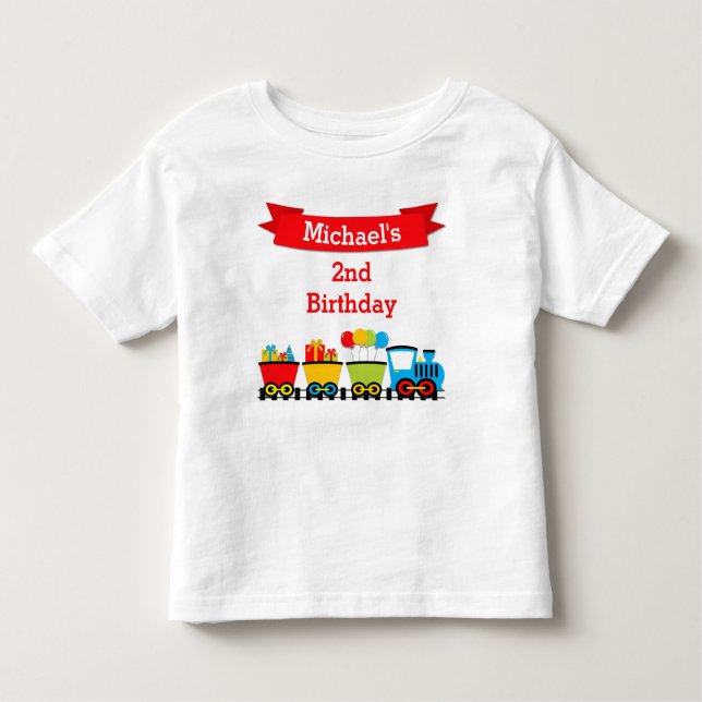 Train Birthday T-shirt Toddler Kid (Front)