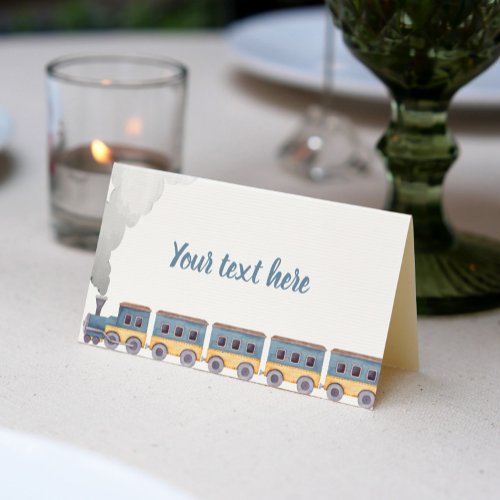 Train Birthday Tent Place Card Choo Choo Train