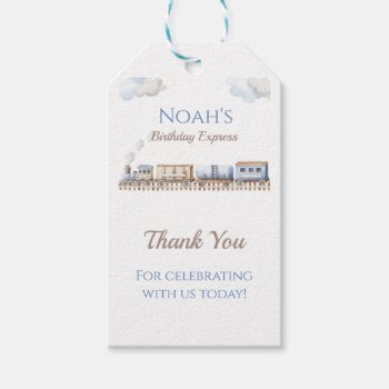 Train Birthday Thank You Favor Tags by AnnounceIt at Zazzle