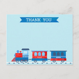Train Birthday Thank You Note Card