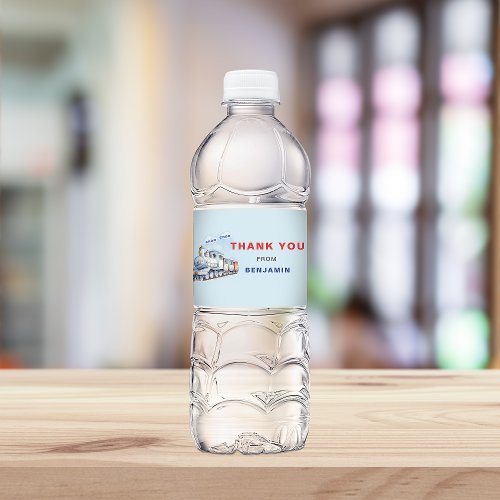 Train Birthday Water Bottle Label Chugga Chugga