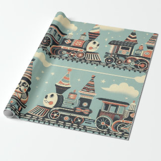 Train Birthday Wrapping Paper