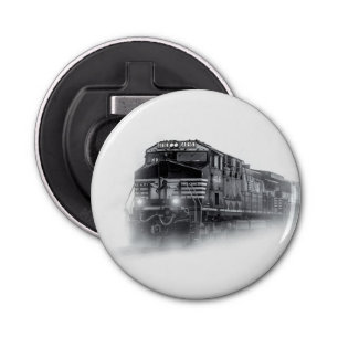 Train Black and White train tracks Bottle Opener
