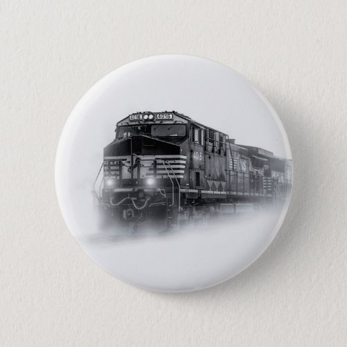 Train Black and White train tracks Button