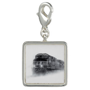 Train Black and White train tracks Charm