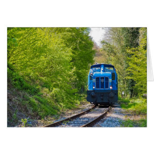 Train Blue Locomotive Countryside Photo Note