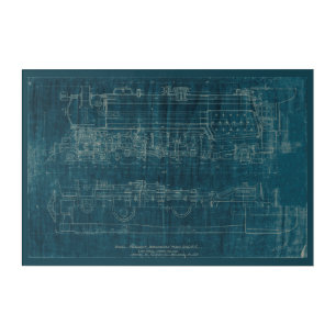 Train Blueprint I Acrylic Print