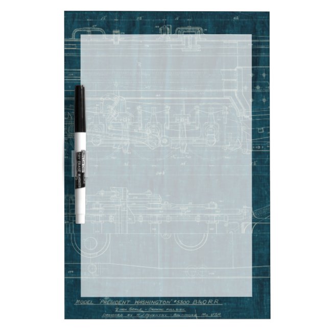 Train Blueprint I Dry-Erase Board (Front)