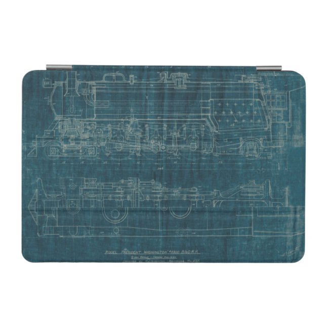 Train Blueprint I iPad Mini Cover (Horizontal)