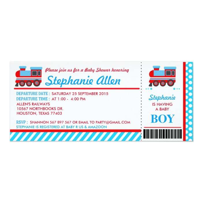 Train Boarding P Baby Shower Party Invitation Zazzle Train Boarding P Baby Shower Party