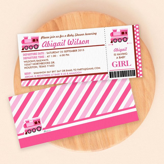 Train Boarding Pass Baby Shower Party Invitation (Creator Uploaded)