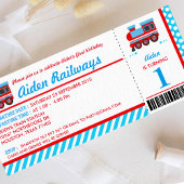 Train Boarding Pass Birthday Party Invitation