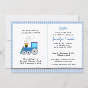 Train Book Theme Baby Shower Invitation