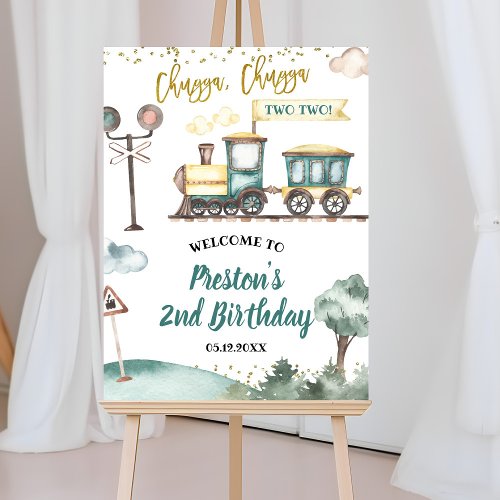 Train Boy 2nd Birthday Welcome Sign