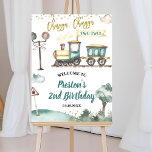 Train Boy 2nd Birthday Welcome Sign<br><div class="desc">Train Boy 2nd Birthday Welcome Sign</div>