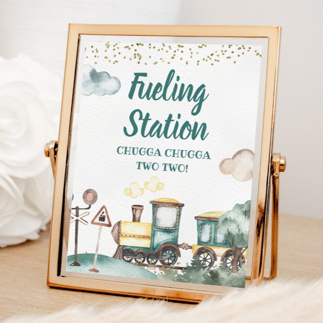 Train Boy Birthday Fueling Station Sign (Creator Uploaded)