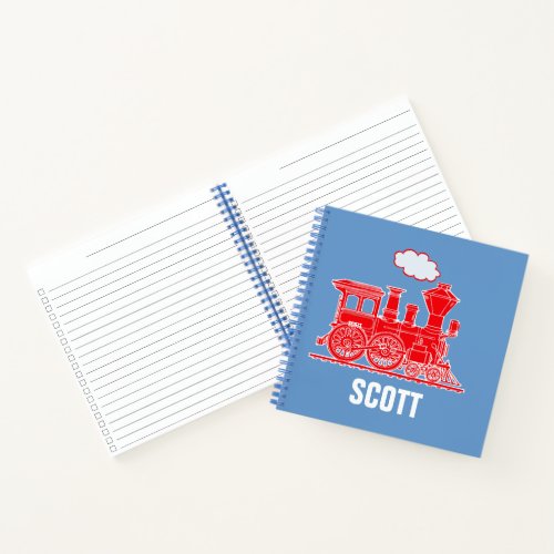 Train boys named red blue  notebook