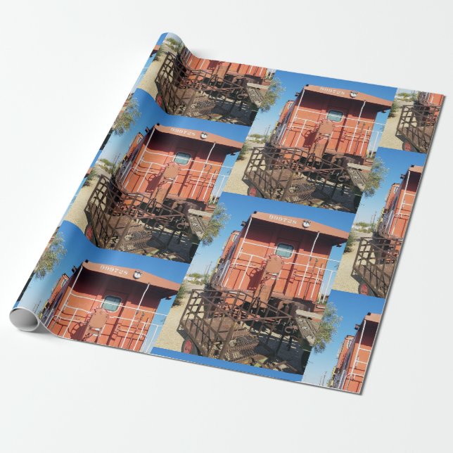 Train Caboose  Wrapping Paper (Unrolled)