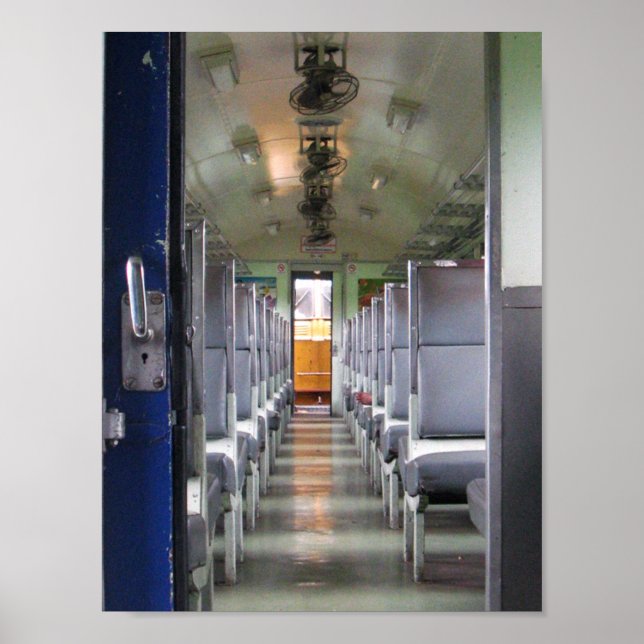 Train Carriage Thailand ... Southeast Asia Travel Poster (Front)