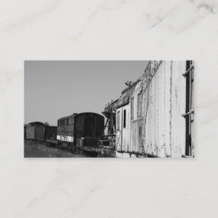 Train Cars On Rail Yard business card